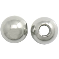 Stainless Steel Large Hole Beads, 201 Stainless Steel, Round, solid, original color, 8mm Approx 3mm 