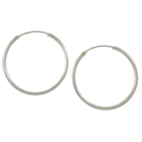Sterling Silber Hoop Ohrringe, 925 Sterling Silber, Sterling Silber Ohrhaken, Kreisring, plattiert, keine, 33x33x1.5mm, verkauft von Paar