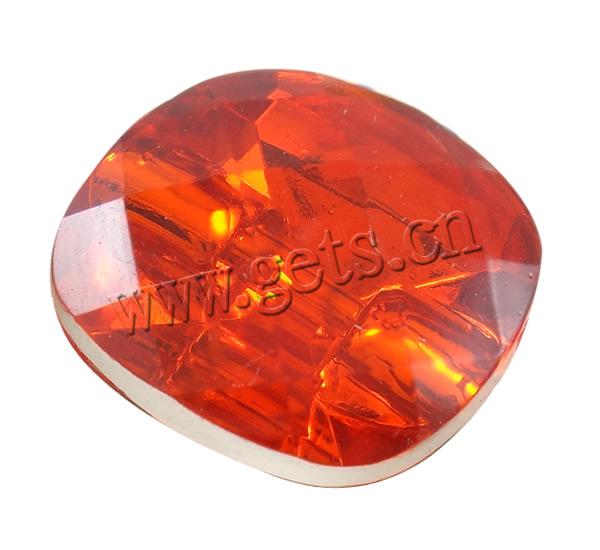 Acrylic Shank Button, Square, faceted, more colors for choice, Sold By Bag
