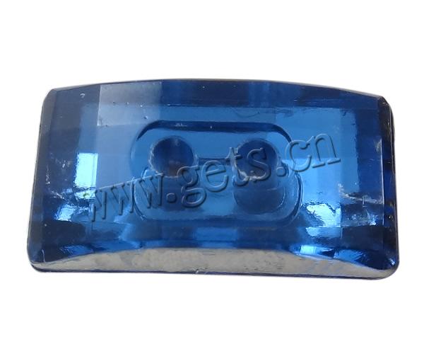 2 Hole Acrylic Button, Rectangle, faceted, more colors for choice, Hole:Approx 1mm, Sold By Bag