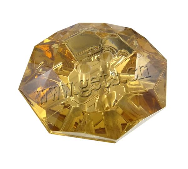 2 Hole Acrylic Button, Octagon, faceted, more colors for choice, Hole:Approx 1.5mm, Sold By Bag