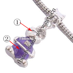 Zinc Alloy European Pendants, plated, more colors for choice, 12x33mm, Sold By PC