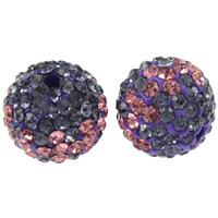 Rhinestone Clay Pave Beads, Round & with A grade rhinestone Approx 2mm 