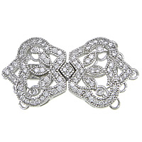 Sterling Silver Box Clasp, 925 Sterling Silver, Bowknot, plated, micro pave cubic zirconia Approx 2mm 