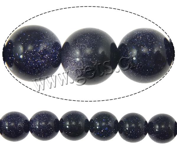 Blue Goldstone Beads, Round, more sizes for choice, Length:Approx 15 Inch, Sold By Strand