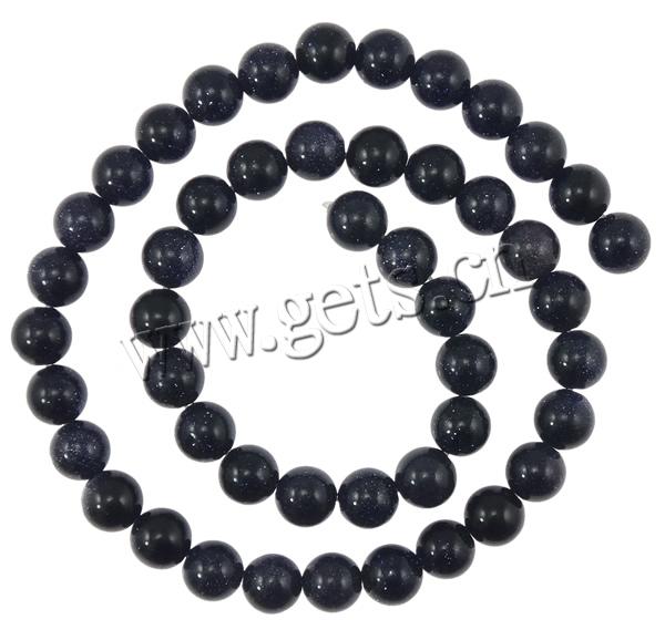 Blue Goldstone Beads, Round, more sizes for choice, Length:Approx 15 Inch, Sold By Strand