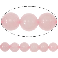 Natürliche Rosenquarz Perlen, rund, verschiedene Größen vorhanden, Grade A, Länge:15 ZollInch, verkauft von Strang