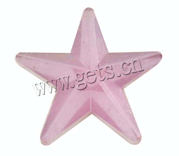 Transparent Acrylic Cabochons, Star, silver color plated, flat back & faceted, more colors for choice, Sold By Bag