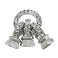 Zinc Alloy Fold Over Clasp, plated, Customized & with rhinestone Approx 6.5mm 