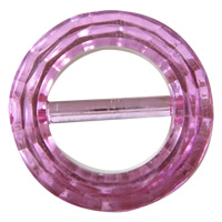 Acrylic Buckle, Flat Round, faceted 