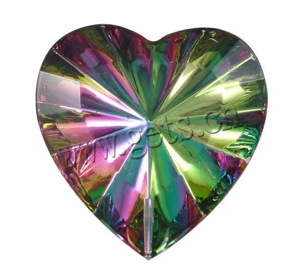 Transparent Acrylic Cabochons, Heart, silver color plated, different size for choice & flat back & faceted, more colors for choice, Sold By Bag