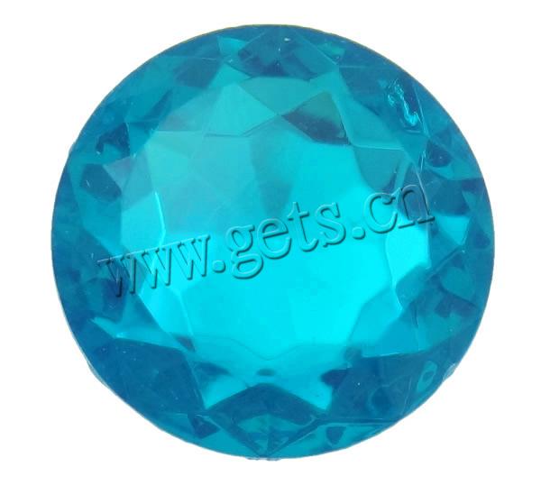 Transparent Acrylic Cabochons, Flat Round, silver color plated, flat back & faceted, more colors for choice, Sold By Bag