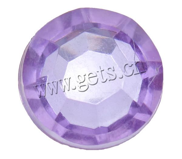 Transparent Acrylic Cabochons, Flat Round, silver color plated, flat back & faceted, more colors for choice, Sold By Bag