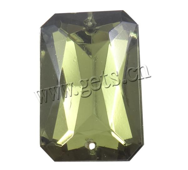 Transparent Acrylic Connector, Rectangle, silver color plated, faceted & 1/1 loop, more colors for choice, Sold By Bag
