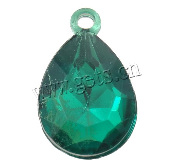 Transparent Acrylic Pendants, Teardrop, silver color plated, faceted, more colors for choice, Sold By Bag