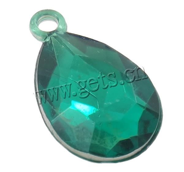 Transparent Acrylic Pendants, Teardrop, silver color plated, faceted, more colors for choice, Sold By Bag