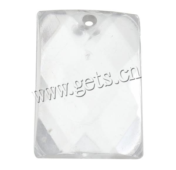 Transparent Acrylic Pendants, Rectangle, silver color plated, faceted, more colors for choice, Hole:Approx 1mm, Sold By Bag