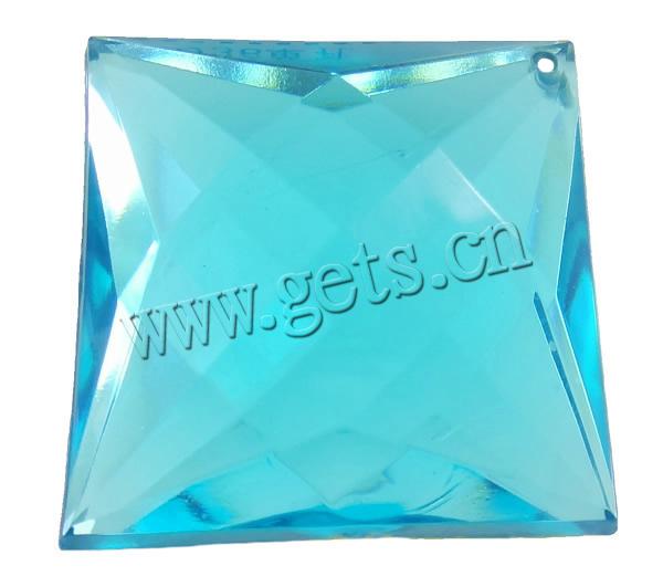 Transparent Acrylic Pendants, Rhombus, silver color plated, faceted, more colors for choice, Hole:Approx 1mm, Sold By Bag