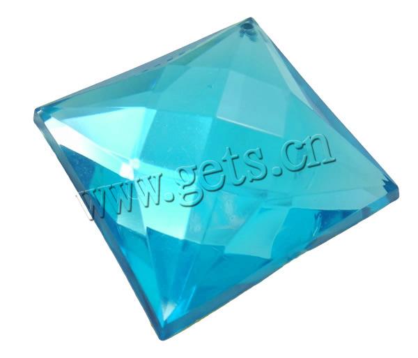 Transparent Acrylic Pendants, Rhombus, silver color plated, faceted, more colors for choice, Hole:Approx 1mm, Sold By Bag