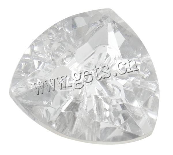 2 Hole Acrylic Button, Triangle, transparent & different size for choice & faceted, more colors for choice, Sold By Bag