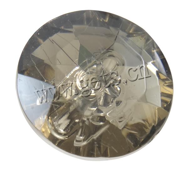 2 Hole Acrylic Button, Flat Round, transparent & different size for choice & faceted, more colors for choice, Hole:Approx 2mm, Sold By Bag