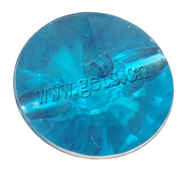 Acrylic Sewing Button, Flat Round, transparent & faceted, more colors for choice, Sold By Bag