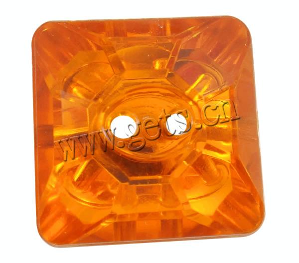 2 Hole Acrylic Button, Square, transparent & faceted, more colors for choice, Hole:Approx 2mm, Sold By Bag