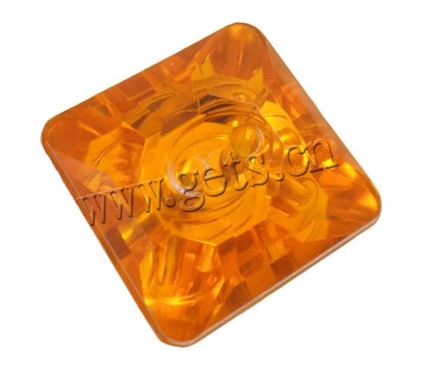 2 Hole Acrylic Button, Square, transparent & faceted, more colors for choice, Hole:Approx 2mm, Sold By Bag