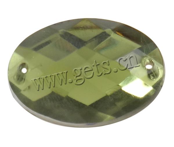 Transparent Acrylic Connector, Flat Oval, silver color plated, faceted & 1/1 loop, more colors for choice, Sold By Bag