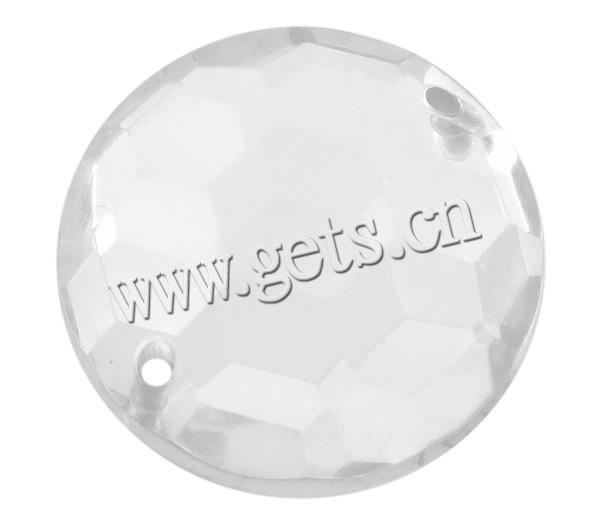 Conector de acrílico transparente, Redondo aplanado, chapado en color de plata, facetas & 1/1 aro, más colores para la opción, agujero:aproximado 1mm, Vendido por Bolsa