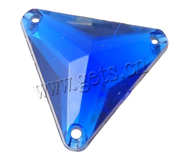 Conector de acrílico transparente, Triángulo, chapado en color de plata, facetas & 1/2 aro, más colores para la opción, agujero:aproximado 1mm, Vendido por Bolsa