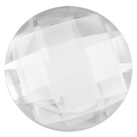 Transparent Acrylic Cabochons, Flat Round, silver color plated, flat back & faceted 