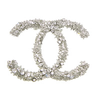 Zinc Alloy Jewelry Brooch, Letter C, plated, with rhinestone lead & cadmium free 