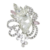 Rhinestone Zinc Alloy Ornaments, with Glass, plated, flat back & faceted & with rhinestone lead & cadmium free 