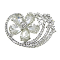 Rhinestone Zinc Alloy Ornaments, with Glass, plated, faceted & with rhinestone lead & cadmium free 