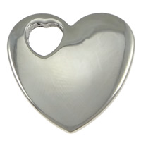 Stainless Steel Tag Charm, 304 Stainless Steel, Heart original color 