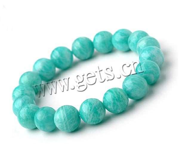 Amazonite Bracelet, with Elastic Thread, Round, natural, different size for choice & imported & smooth, Length:Approx 7.5 Inch, Sold By Strand