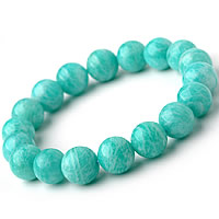 Amazonite Bracelet, with Elastic Thread, Round, natural & imported & smooth Approx 7.5 Inch 