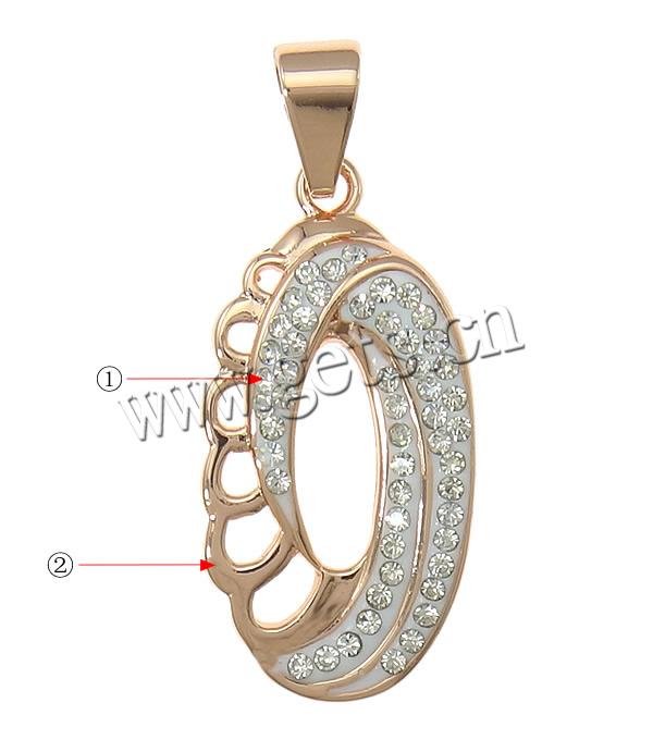 Rhinestone Clay Pave Pendants, Brass, with Rhinestone Clay Pave, plated, with  53 pcs rhinestone, more colors for choice, lead & cadmium free, 17x40x4mm, Hole:Approx 5x8mm, Sold By PC