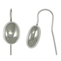 Stainless Steel Drop Earring, 304 Stainless Steel, Oval, original color 0.8mm 