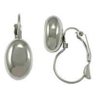 304 Stainless Steel Lever Back Earring, Oval, original color 1mm 