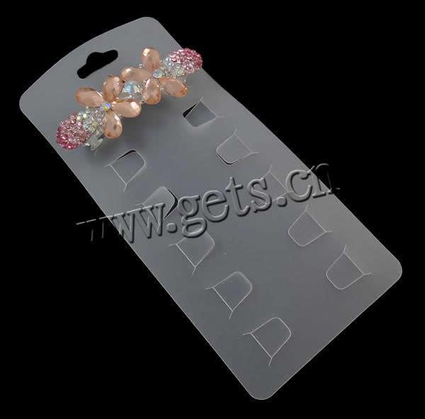 Hair Clip Display Card, Polypropylene(PP), Rectangle, Customized & translucent, white, 70x148mm, Approx 1000PCs/Bag, Sold By Bag