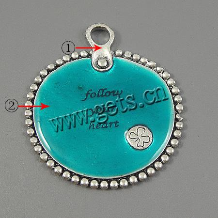 Zinc Alloy Enamel Pendants, Coin, plated, more colors for choice, 52x56x4mm, Hole:Approx 6mm, Sold By PC