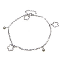 Stainless Steel Charm Bracelet, with 1.5Inch extender chain, with lobster clasp & oval chain, original color Approx 8 Inch 