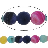 Natural Effloresce Agate Beads, Round Approx 0.8-1.2mm Approx 14 Inch 