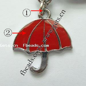 Zinc Alloy Tool Pendants, Umbrella, plated, enamel, more colors for choice, 25x27x3mm, Sold By PC