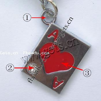 Zinc Alloy Enamel Pendants, Rectangle, plated, more colors for choice, 21X14X3mm, Sold By PC