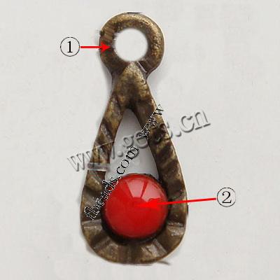 Zinc Alloy Enamel Pendants, Teardrop, plated, Customized, more colors for choice, 10x5x2.5mm, Hole:Approx 1.5mm, Sold By PC
