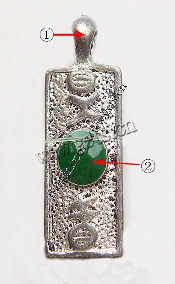 Zinc Alloy Enamel Pendants, Rectangle, plated, more colors for choice, 8x25x4.5mm, Sold By PC