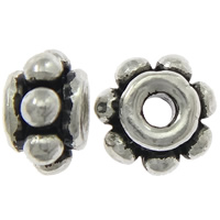 Sterling Silber Spacer Perlen, 925 Sterling Silber, Rondell, 6x6x3.8mm, Bohrung:ca. 2mm, verkauft von PC